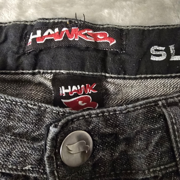 Vintage HAWK by Tony Hawk Washed Grey/Black Denim Jeans - Picture 2 of 6